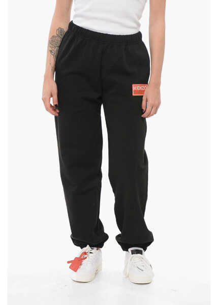 Pantaloni de trening Kenzo Brushed Cotton Sweatpants With Cuffs Black Femei (BM 17660674) 1
