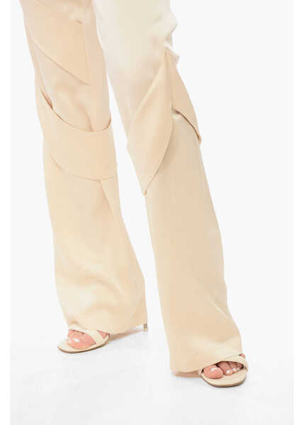 Pantaloni casual Blumarine Satin Cargo Pants Yellow Femei (BM 17660725) 3