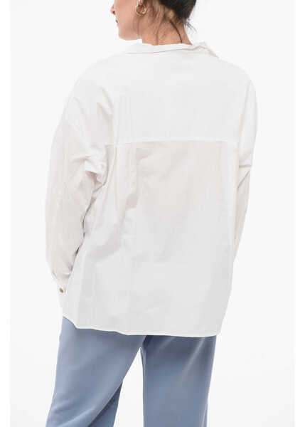 Camasi casual Vince Long Sleeved Pleated Shirt White Femei (BM 17660740) 2
