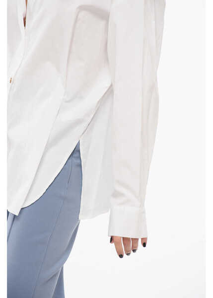 Camasi casual Vince Long Sleeved Pleated Shirt White Femei (BM 17660740) 3