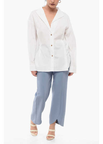 Camasi casual Vince Long Sleeved Pleated Shirt White Femei (BM 17660740) 4