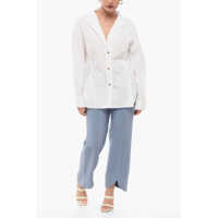 Camasi Vince Dama - Camasi casual Vince Long Sleeved Pleated Shirt White Femei (BM 17660740) - B-mall.ro