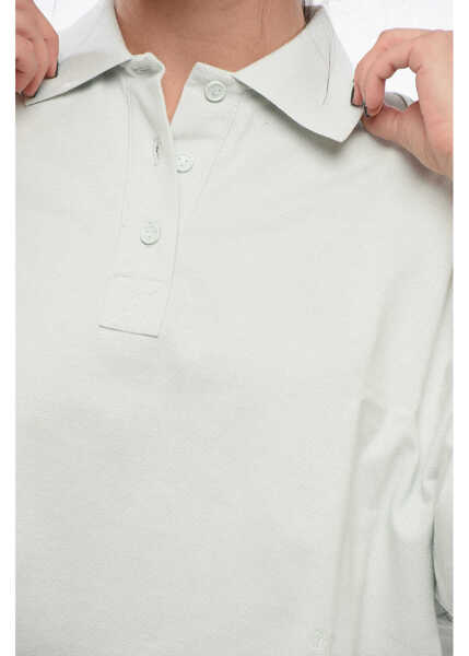 Tricouri Polo Bottega Veneta Piquet Cotton Cropped Fit Polo Light Blue Femei (BM 17660755) 3