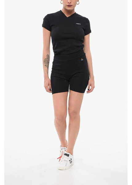 Pantaloni scurti Vivienne Westwood Knitted Bea Shorts With Embroidered Logo Black Femei (BM 17660872) 4