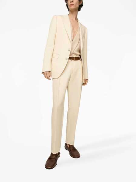 Sacouri Dolce & Gabbana Taormina Unlined Linen Blend Blazer With Peak Lapel White Barbati (BM 17660896) 2