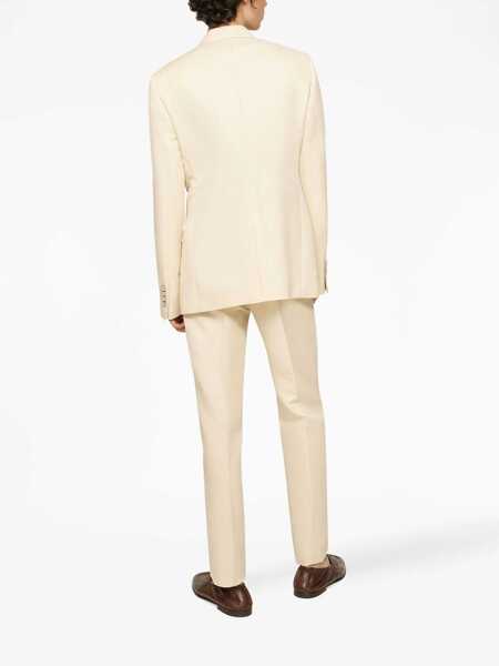 Sacouri Dolce & Gabbana Taormina Unlined Linen Blend Blazer With Peak Lapel White Barbati (BM 17660896) 4