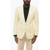 Sacouri Taormina Unlined Linen Blend Blazer With Peak Lapel Barbati