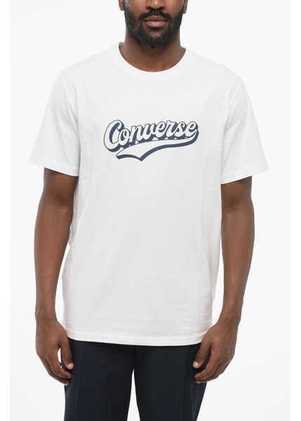 Tricouri Converse Solid Color Crew-Neck T-Shirt With Contrasting Logo White Barbati (BM 17660938) 1