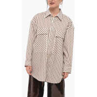 Camasi casual Striped Print Long Sleeved Shirt Femei