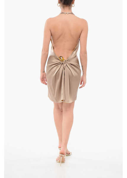 Rochii scurte STEPHAN JANSON Silk Halterneck Dress Beige Femei (BM 17660956) 2