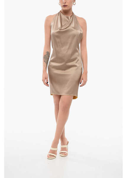 Rochii scurte STEPHAN JANSON Silk Halterneck Dress Beige Femei (BM 17660956) 1