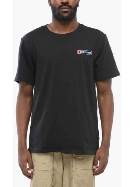 Tricouri Converse Maxi Logo Printed Standard Fit Crew-Neck T-Shirt Black Barbati (BM 17661058) 1