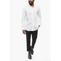 Camasi elegante pentru Barbati - Camasi elegante SALVATORE PICCOLO Spread Collar Poplin Cotton Shirt White Barbati (BM 17661076) - B-mall.ro