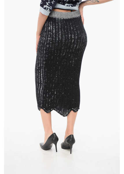 Fuste lungi Acne Studios Knit Pencil Skirt With Rope Belt Black Femei (BM 17661082) 2