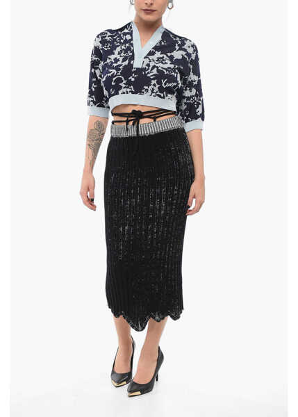 Fuste lungi Acne Studios Knit Pencil Skirt With Rope Belt Black Femei (BM 17661082) 4