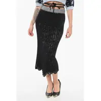 Fuste lungi Knit Pencil Skirt With Rope Belt Femei