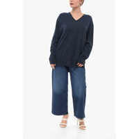 Pulovere Aspesi Dama - Pulovere Aspesi V Neck Cotton Sweater Blue Femei (BM 17661112) - B-mall.ro