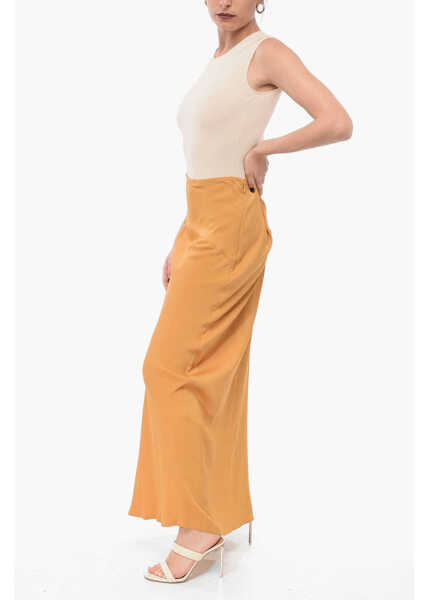 Fuste lungi Calvin Klein Flared Skirt With Side Slit Orange Femei (BM 17661142) 4