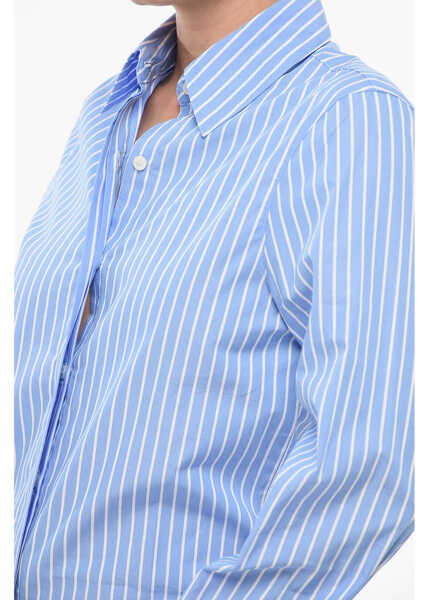 Camasi casual Department Five Striped Print Long Sleeved Shirt Light Blue Femei (BM 17661145) 3