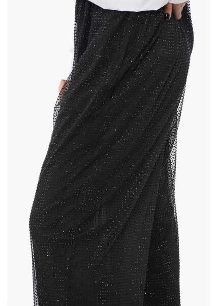 Pantaloni casual Philosophy Rhinestoned Palazzo Pants Black Femei (BM 17661244) 3