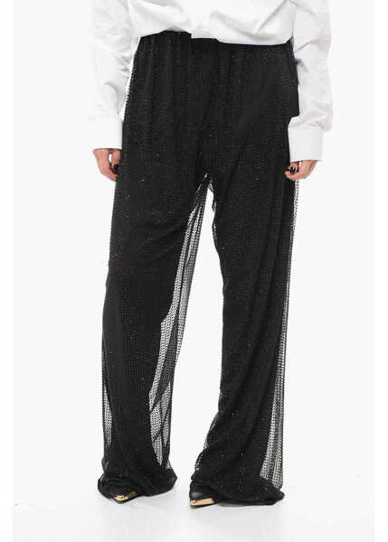 Pantaloni casual Philosophy Rhinestoned Palazzo Pants Black Femei (BM 17661244) 1