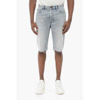 Pantaloni scurti Light Wash Denim Shorts With Fringed Bottom Barbati