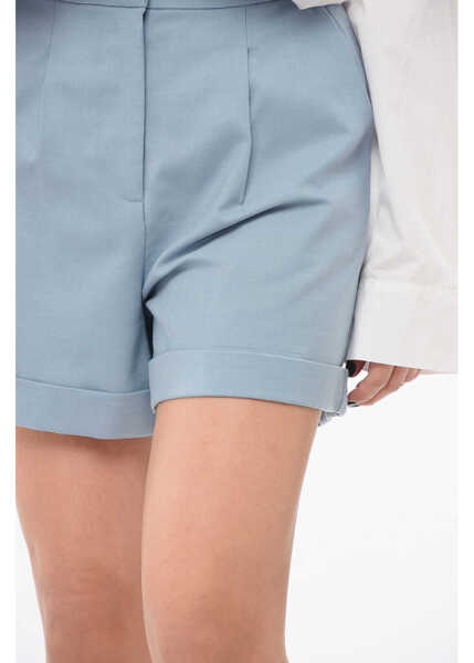 Pantaloni scurti FEDERICA TOSI High-Waisted Pleated Skirts Light Blue Femei (BM 17661310) 3
