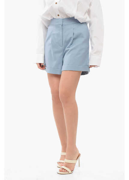 Pantaloni scurti FEDERICA TOSI High-Waisted Pleated Skirts Light Blue Femei (BM 17661310) 1