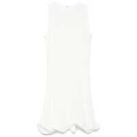 Rochii White Dress With Peplum Design And Hidden Back Closure In Cotton Blend Woman Femei