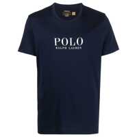 Tricouri Polo Polo Ralph Lauren T-Shirt In Blue Cotton With White Logo Text Barbati