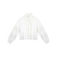 Camasi Isabel Marant Étoile White Cotton Shirt With Broderie Anglaise Ruffled Detailing Femei