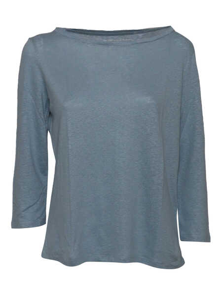 Tricouri Filatures Du Lion 3/4 SLEEVE T-SHIRT Blue Femei (BM 17667756) 1