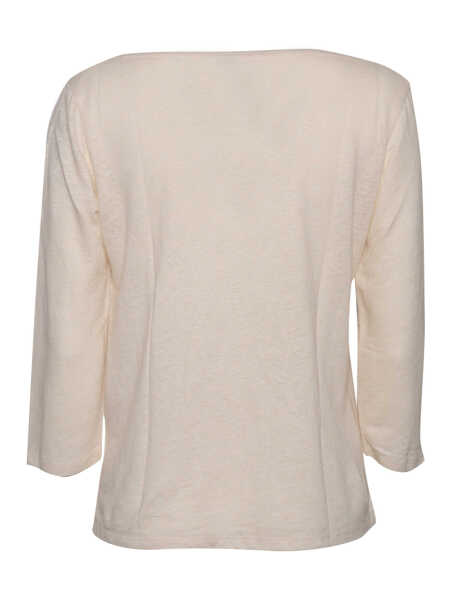 Tricouri Filatures Du Lion 3/4 SLEEVE T-SHIRT White Femei (BM 17667762) 2