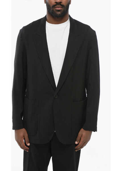Sacouri HEVO One-Button Jacket With Single Vent And Peak Lapel Black Barbati (BM 17667853) 1