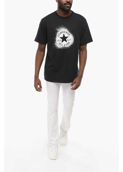 Tricouri Converse All Star Chuck Taylor Cotton Crew-Neck T-Shirt With Contrast Black Barbati (BM 17667856) 4