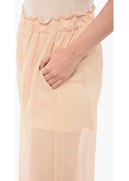 Pantaloni casual SLEEP NO MORE Chiffon Wide-Leg Pants Orange Femei (BM 17667880) 3