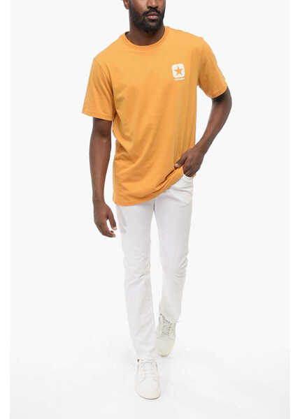 Tricouri Converse Solid Color Standard Fit Crew-Neck T-Shirt Orange Barbati (BM 17667886) 4