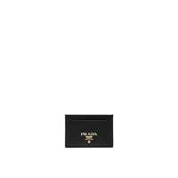 Portofele Prada Dama - Portofele Prada Prada Logo Leather Card Holder Black Femei (BM 17667924) - B-mall.ro