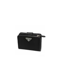 Portofele Prada Nylon and Leather French Wallet Femei