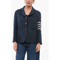Sacouri Silk Single-Breasted Blazer With Fringed Edges Femei