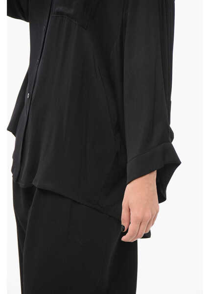 Camasi casual FEDERICA TOSI Drop-Shoulder Fit Long Sleeved Shirt Black Femei (BM 17668024) 3