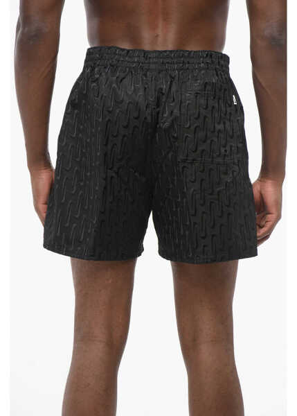 Pantaloni scurti Nike Swim All-Over Embroidered Logo Solid Color Shorts Black Barbati (BM 17668027) 2