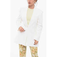 Sacouri Cotton Single Breasted Blazer With Jetted Pocketd Femei