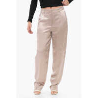 Pantaloni casual Satin Pleated Pants Femei