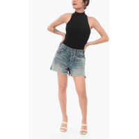 Imbracaminte Céline Dama - Pantaloni scurti Cline Vintage Washed Denim Shorts With Raw-Cut Hem Light Blue Femei (BM 17668171) - B-mall.ro