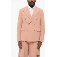 Sacouri Double-Breasted Twill Viscose Blazer With Flap Pockets Barbati