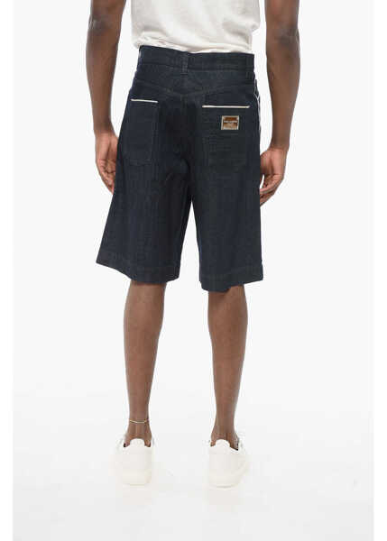 Pantaloni scurti Dolce & Gabbana Dark Washed Denim Shorts With Contrasting Details Blue Barbati (BM 17668315) 2
