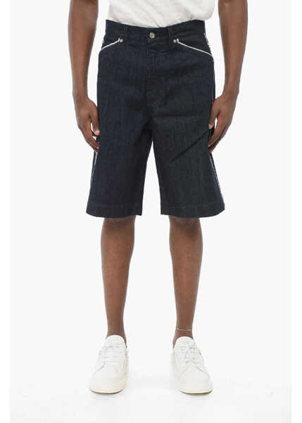 Pantaloni scurti Dolce & Gabbana Dark Washed Denim Shorts With Contrasting Details Blue Barbati (BM 17668315) 1