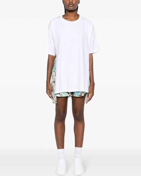 Tricouri Stella McCartney Asymmetric T-Shirt With Chiffon Detail White Femei (BM 17668339) 2