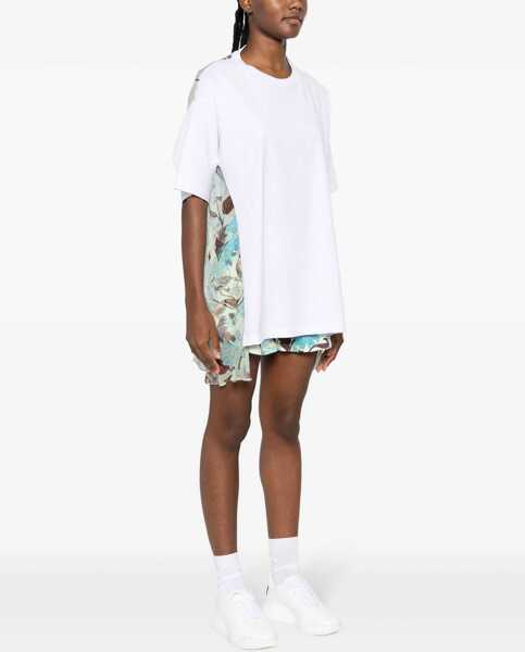 Tricouri Stella McCartney Asymmetric T-Shirt With Chiffon Detail White Femei (BM 17668339) 3